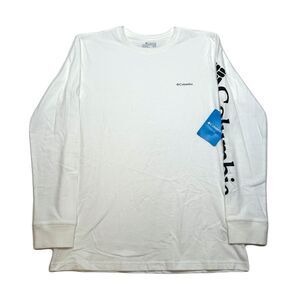 Columbia North Cascades T-Shirt Womens XS‎ White Relaxed Cotton Long Sleeve $36